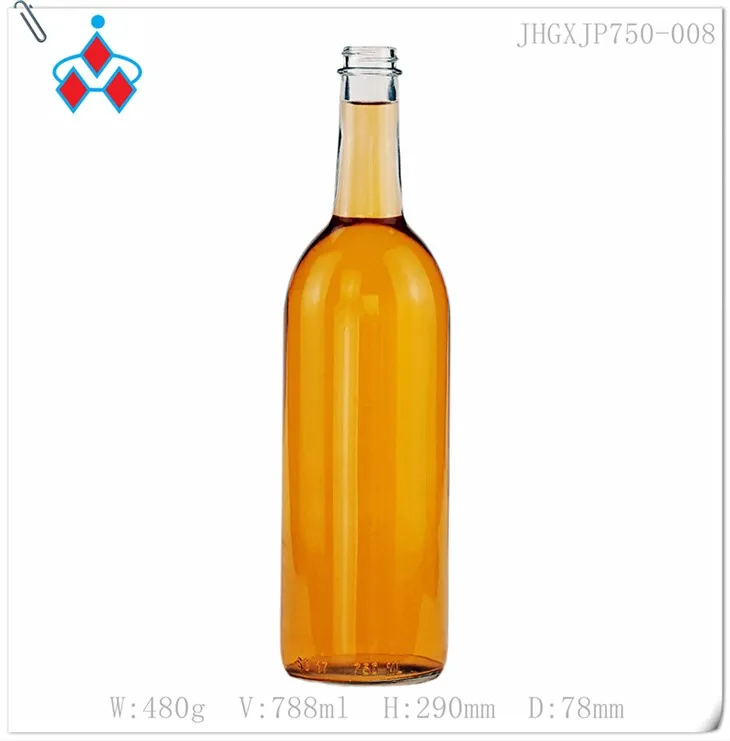 Clear Glass Whiskey Bottle 750ml